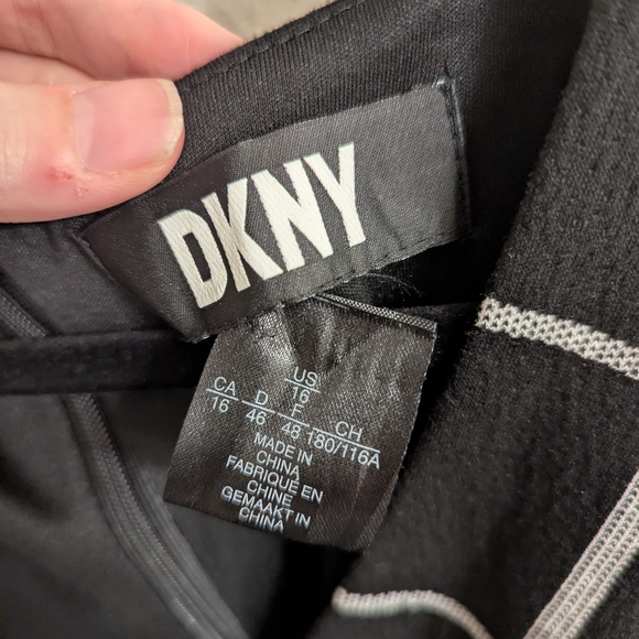 DKNY Black and White Checkered Midi Dress - Picture 2 of 4